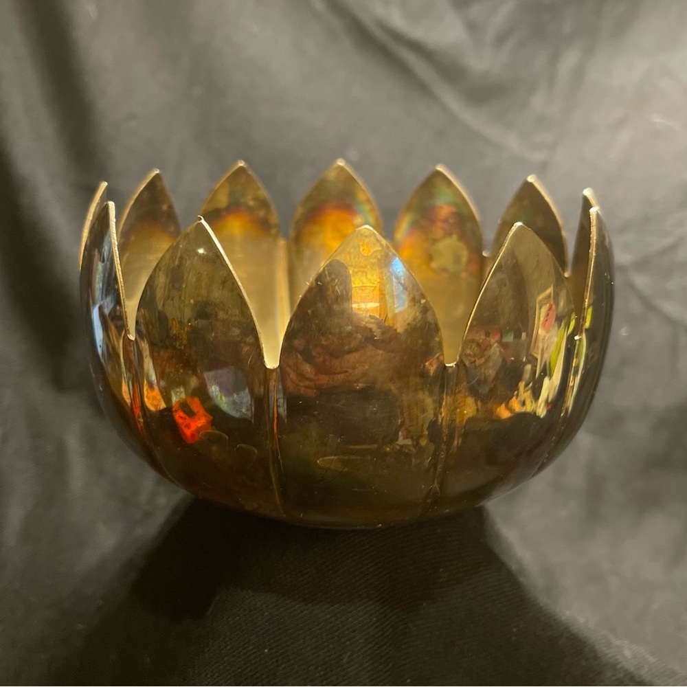 Vintage Leonard Silver Plate Lotus Flower DIsh/Candleholder.